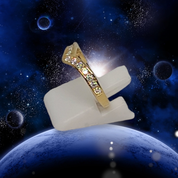 NEW Moissanite VS EF Wishbone Gold Ring - Picture 5 of 14